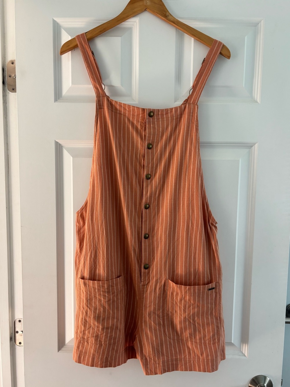Volcom stone strut pocket romper sand striped XL new overalls - Picture 3 of 11